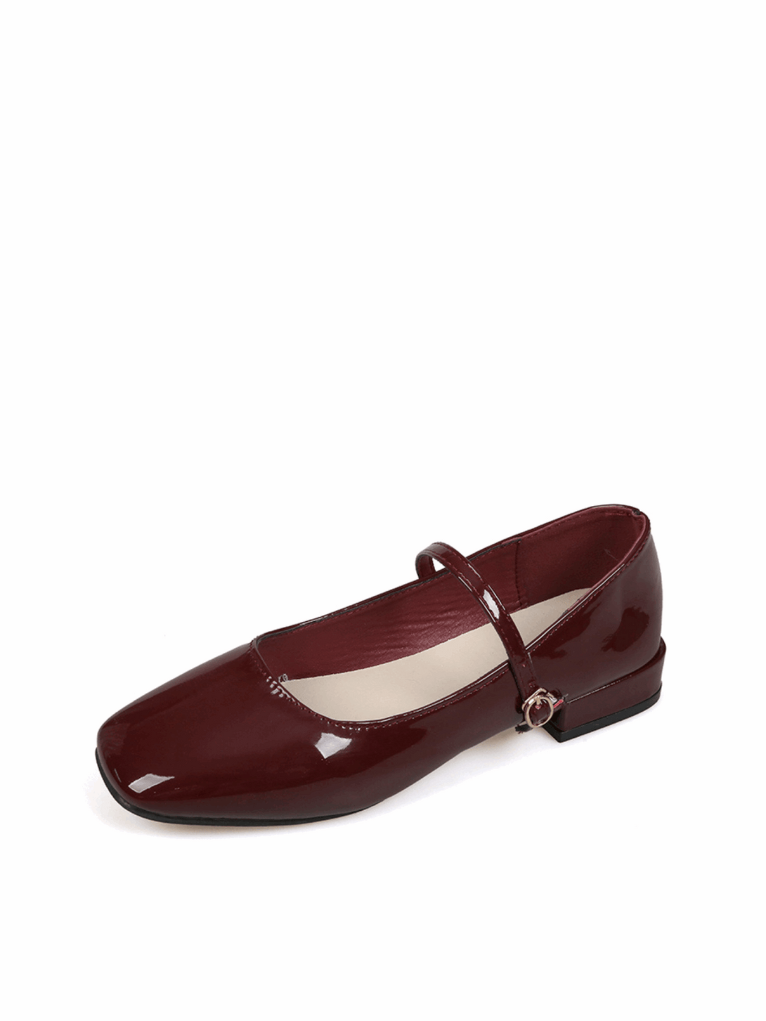 Élan Belle Mary Jane Loafers-Wine Red