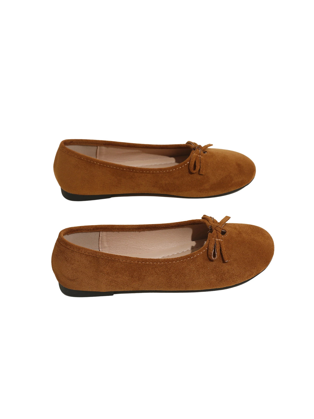 Velouré Axis Close Toe Suede Loafer-Apricot