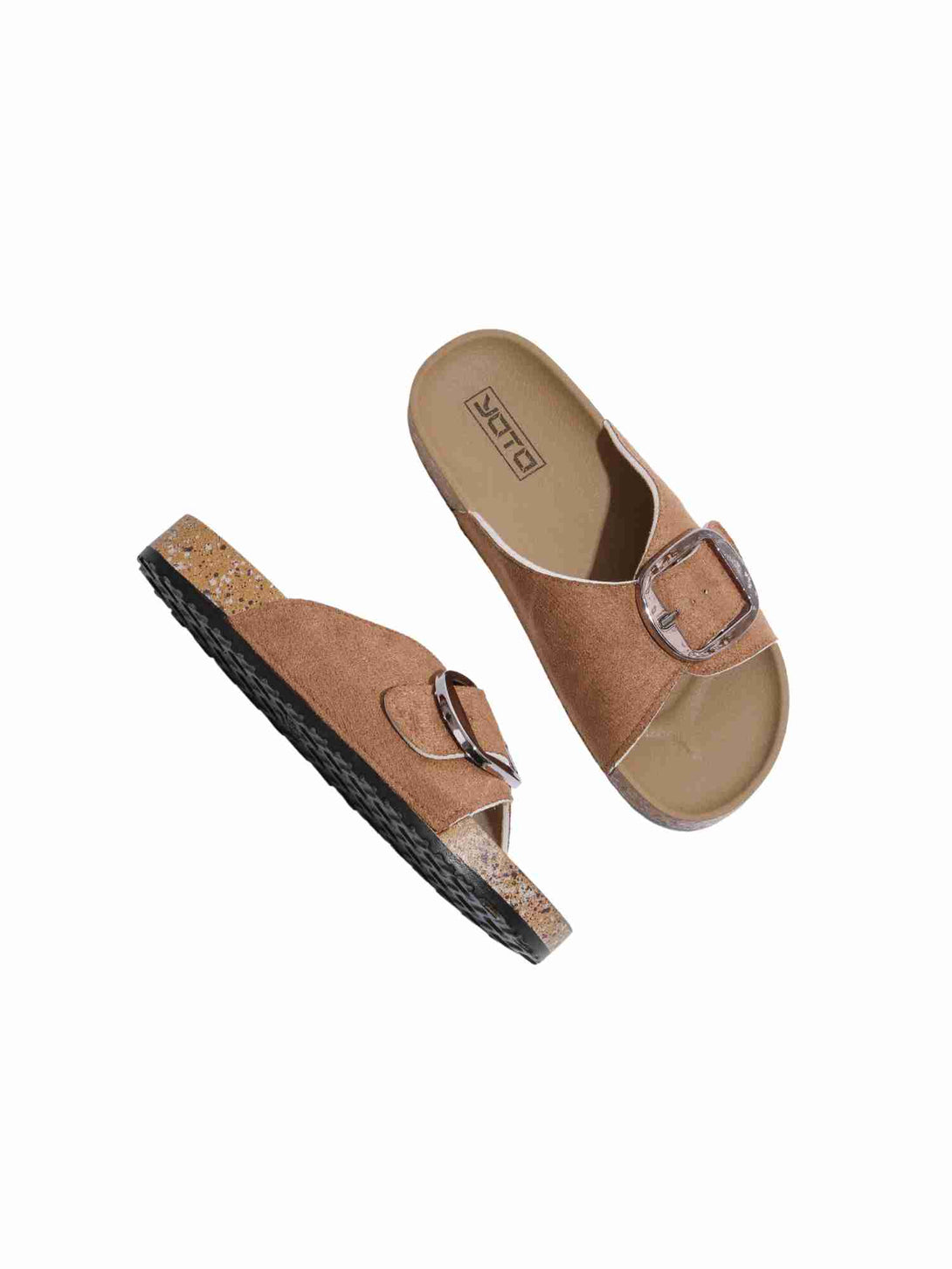 SoftStep Flat Slide Slip On Slipper-Black