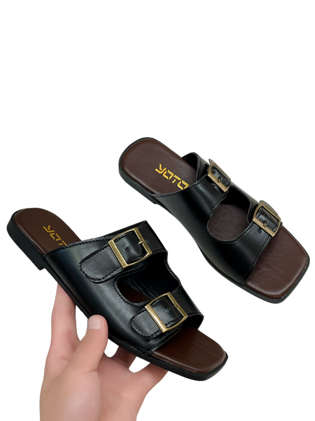 Vita Bloom Flat Slides-Khaki