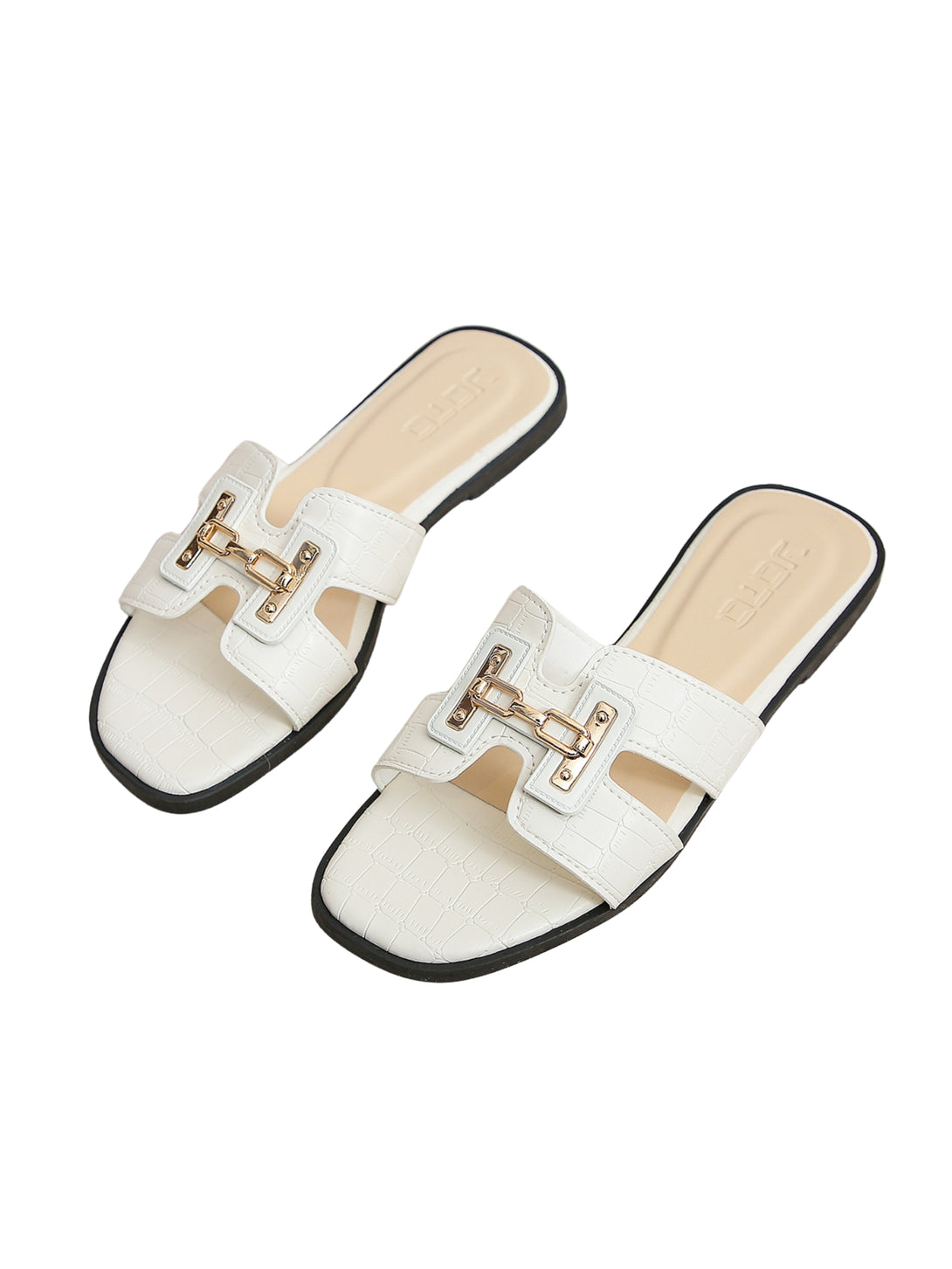 Urban Chic Flat Slides-Cream