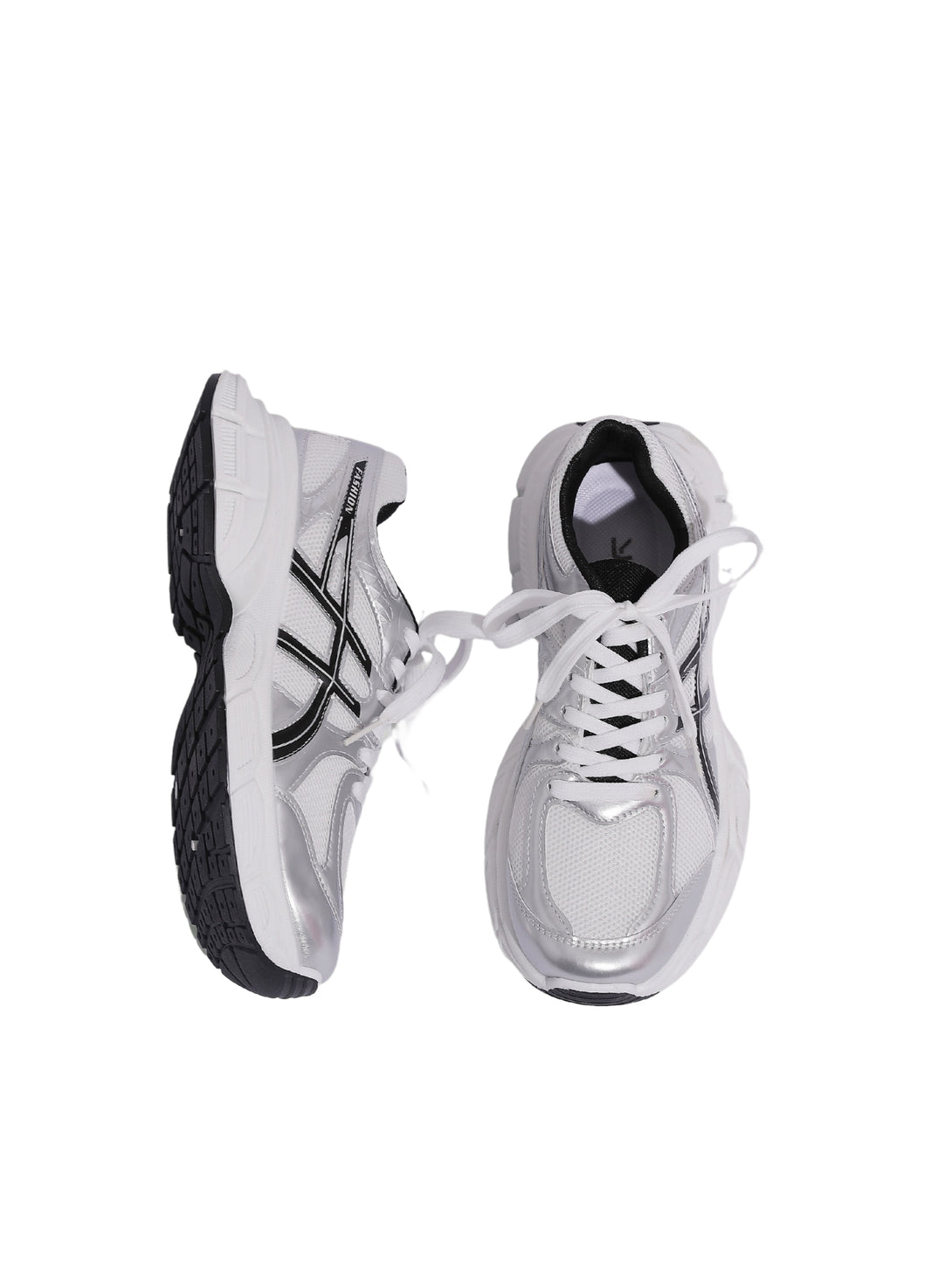 AirStride Pulse Lace-up Sneakers-White/Silver
