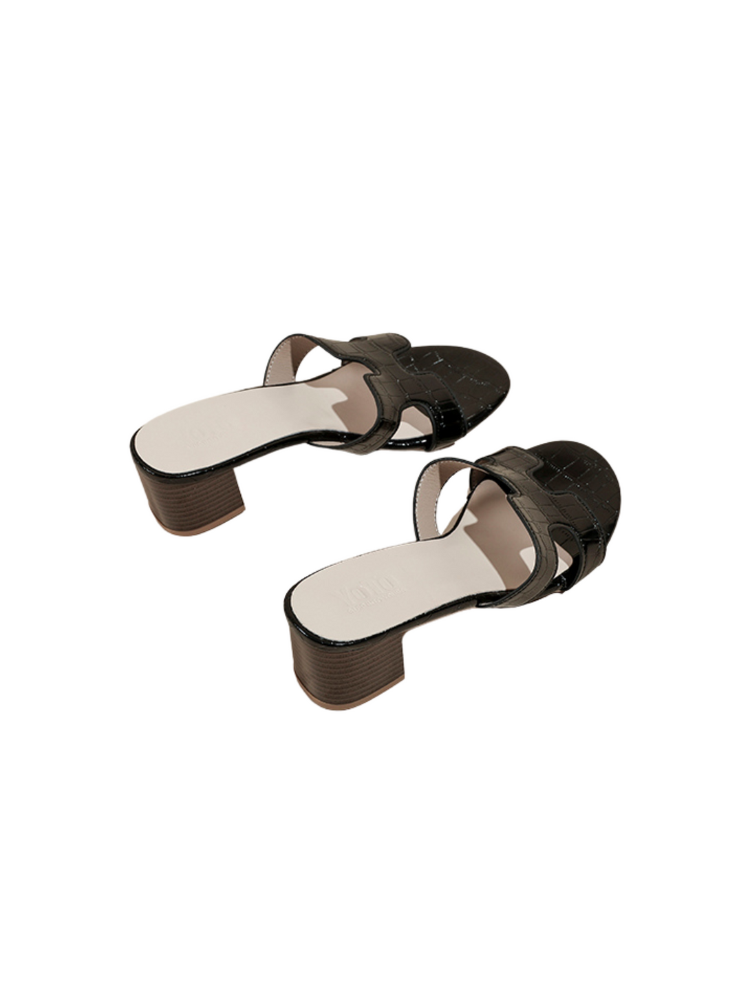Urban Sleek Block Heel Slip On Sandals- Pink