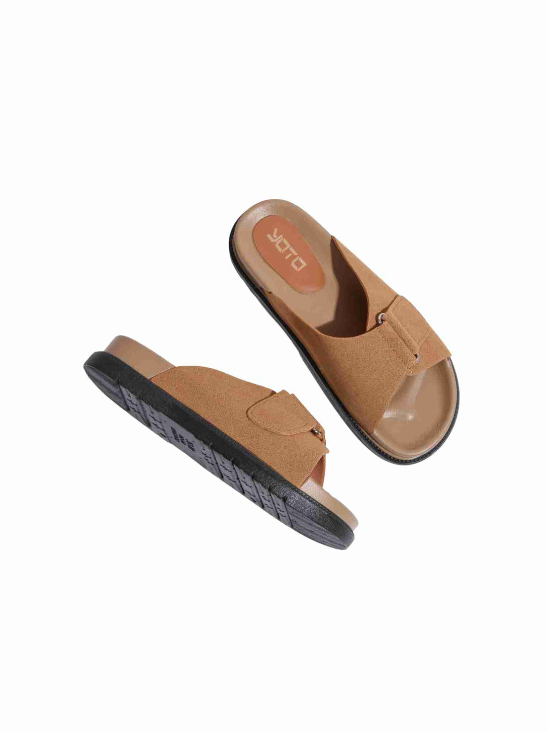 Core Slip Flat Slide Slipper-Beige