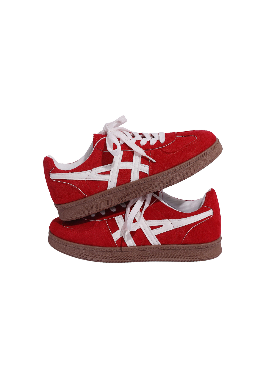 Velouré Aeris Lace-up Sneakers-Red