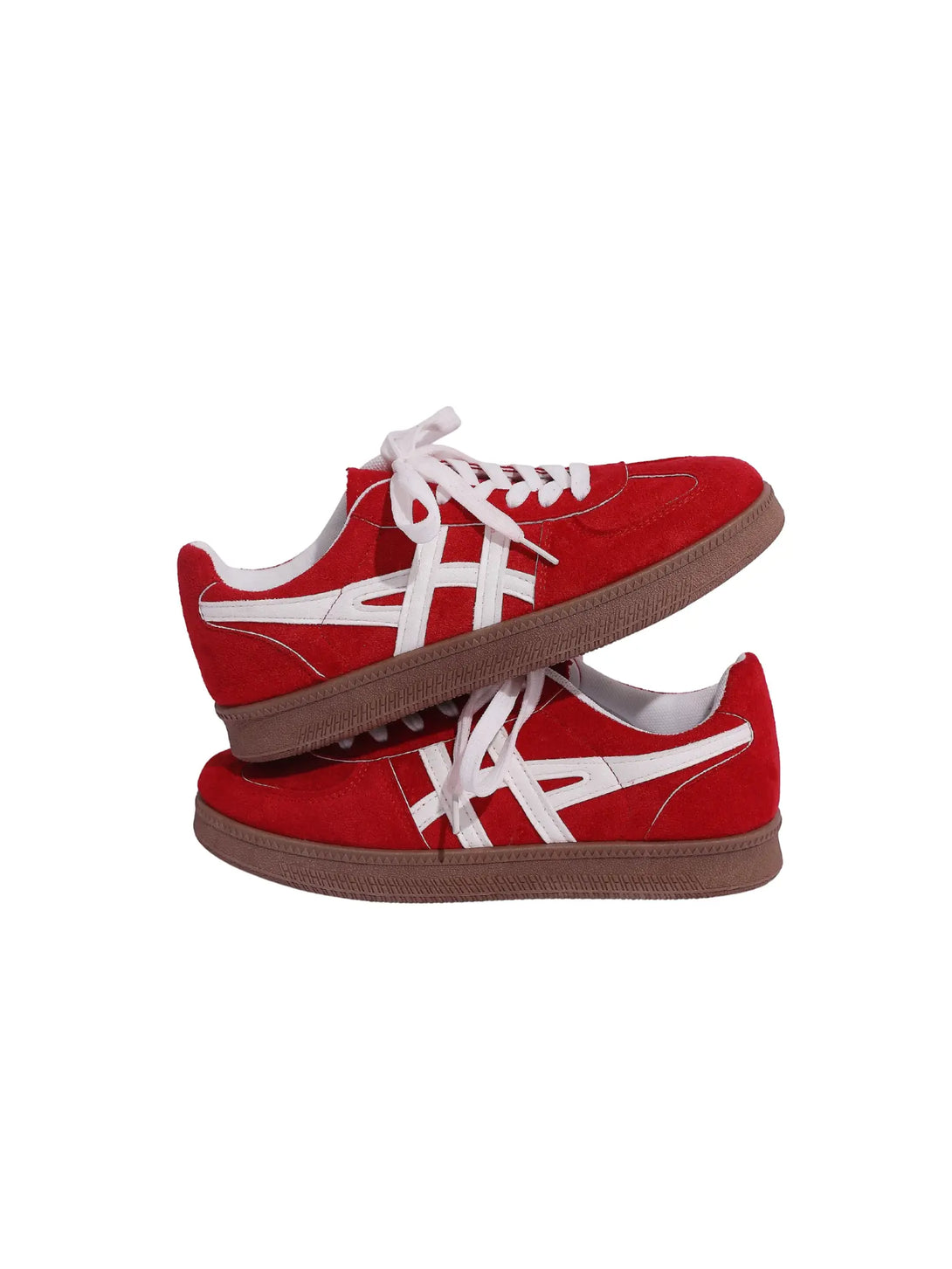 Velouré Aeris Lace-up Sneakers-Red