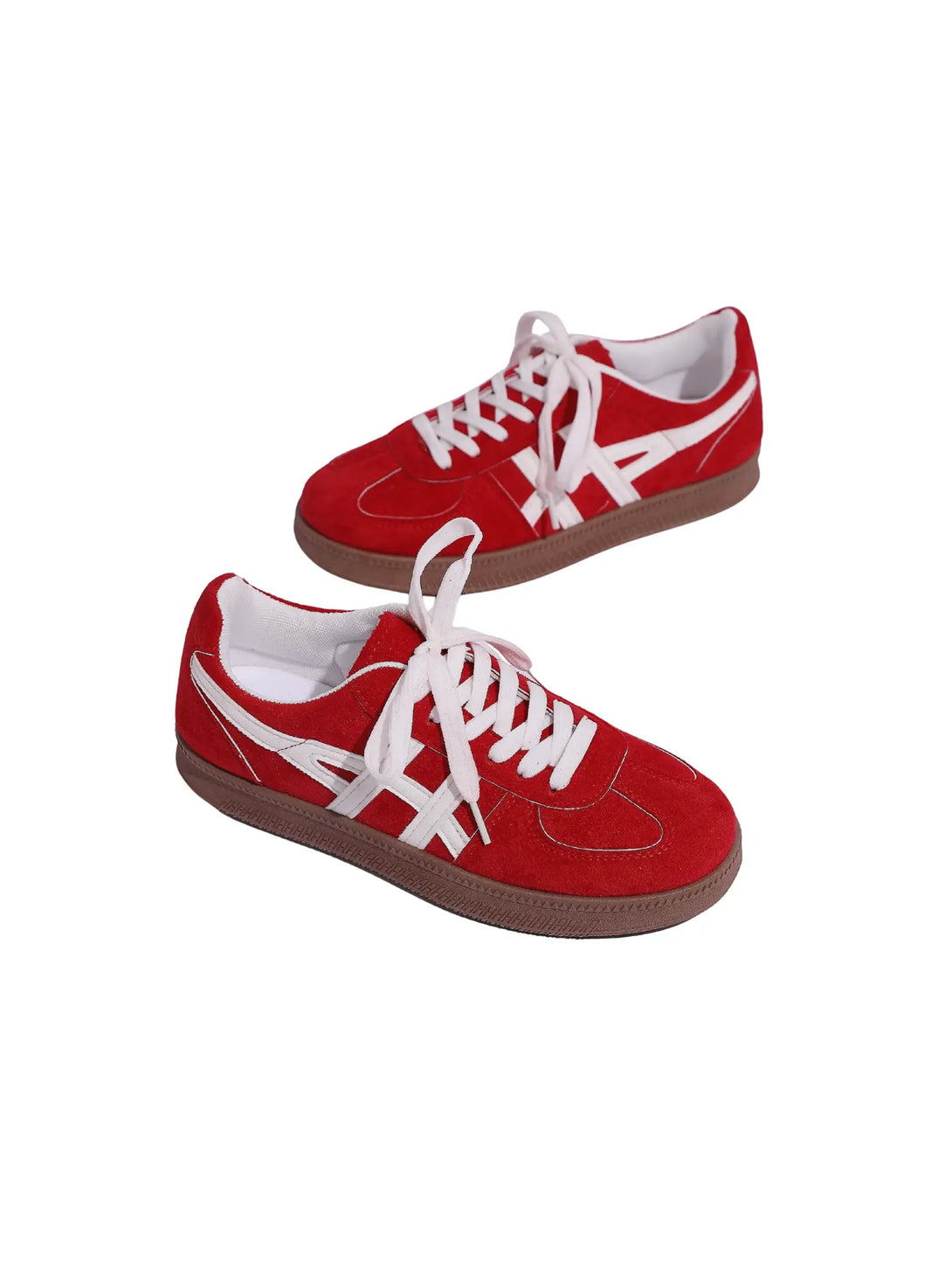 Velouré Aeris Lace-up Sneakers-Red