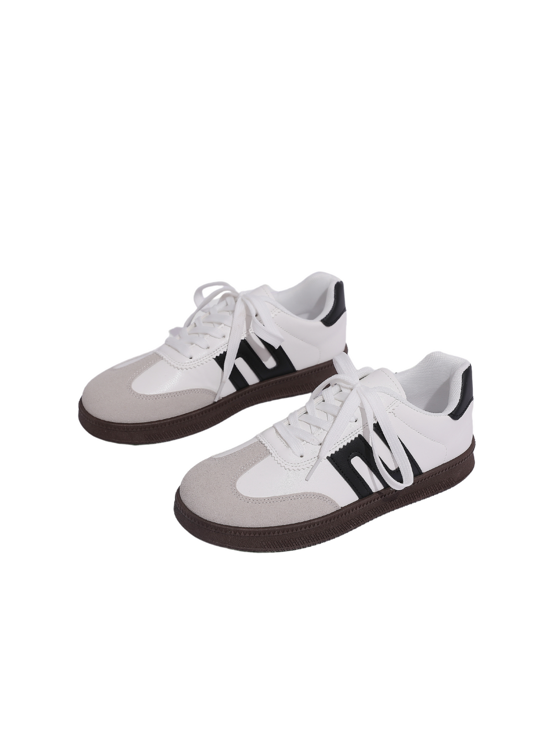 Simple Loop Lace-up Sneakers-Black