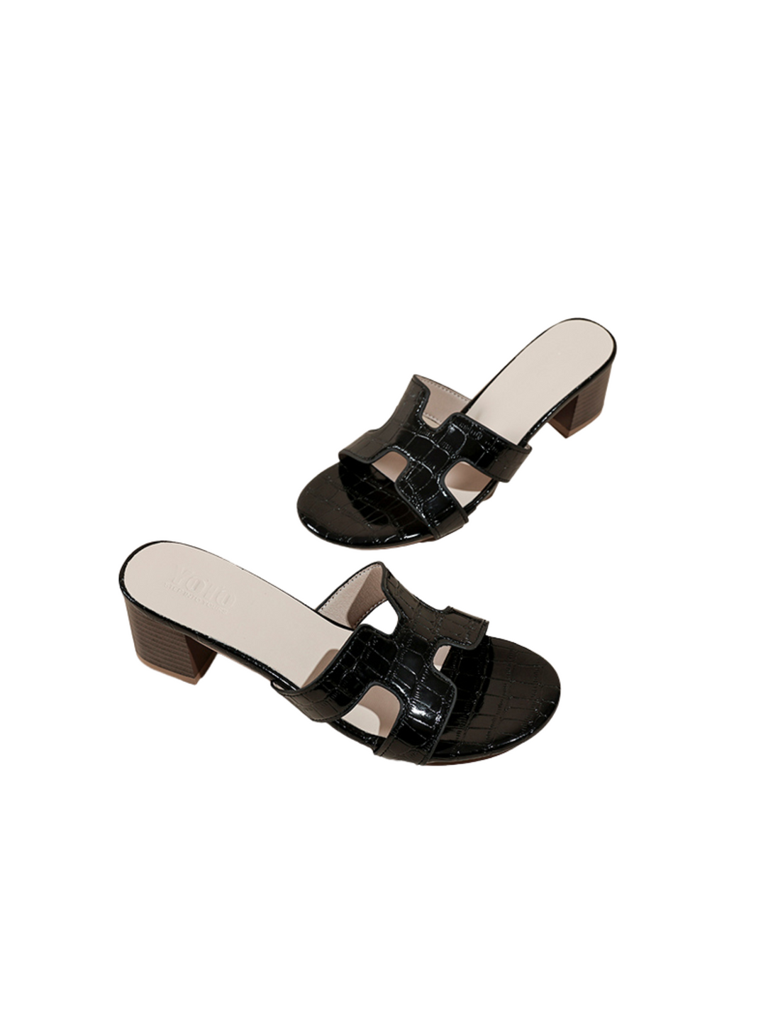 Urban Sleek Block Heel Slip On Sandals- Pink