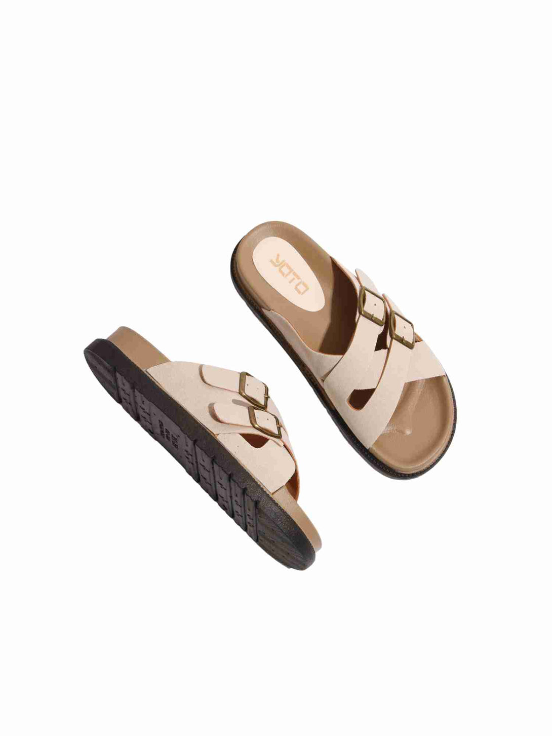 Daily Slide Suede Slip On Slipper-Beige