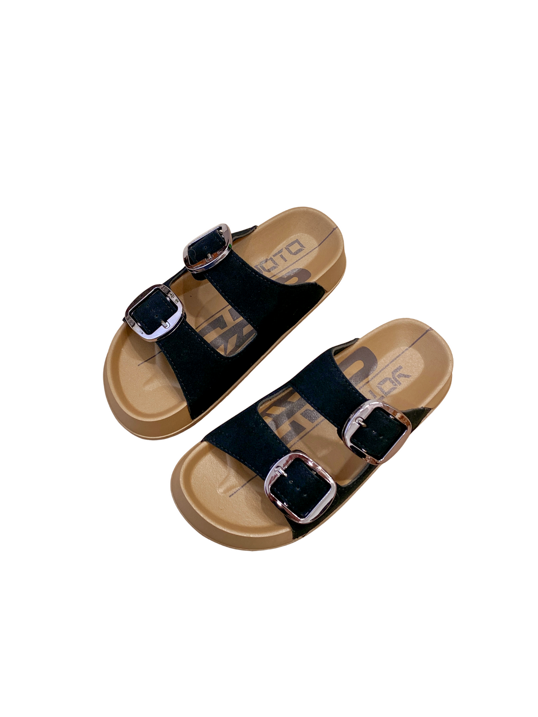 Warm Walk Duo Buckle Comfort Sandals-Brown