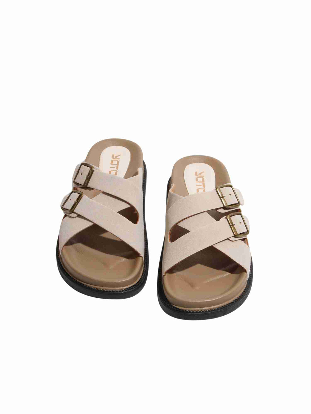 Daily Slide Suede Slip On Slipper-Beige