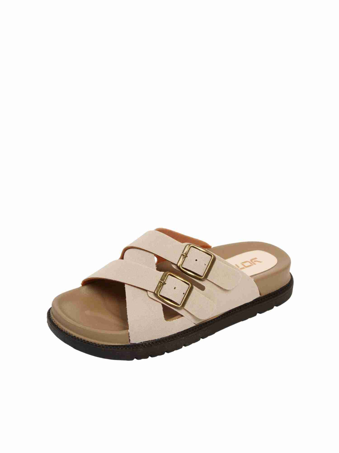 Daily Slide Suede Slip On Slipper-Beige