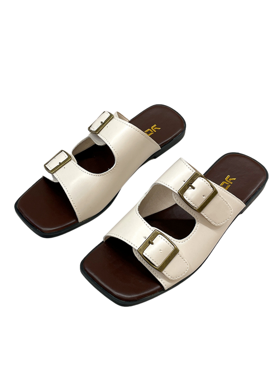 Vita Bloom Flat Slides-Beige