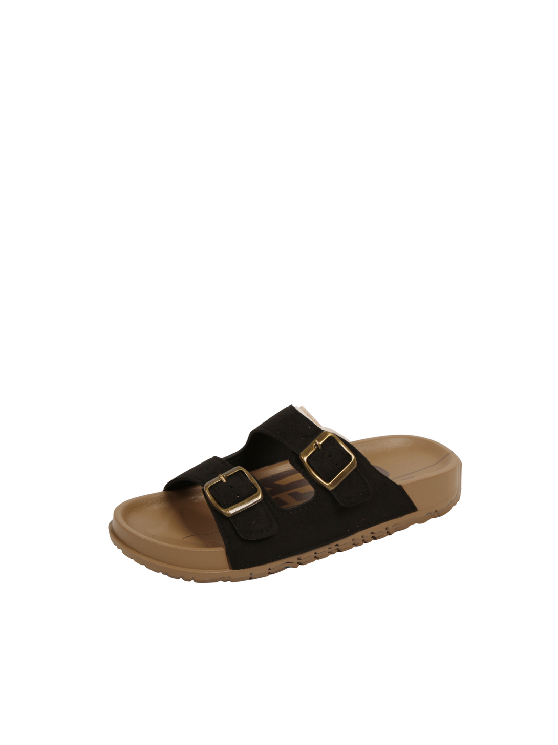 Quiet Comfort Dual Buckle Slides Sandals-Black