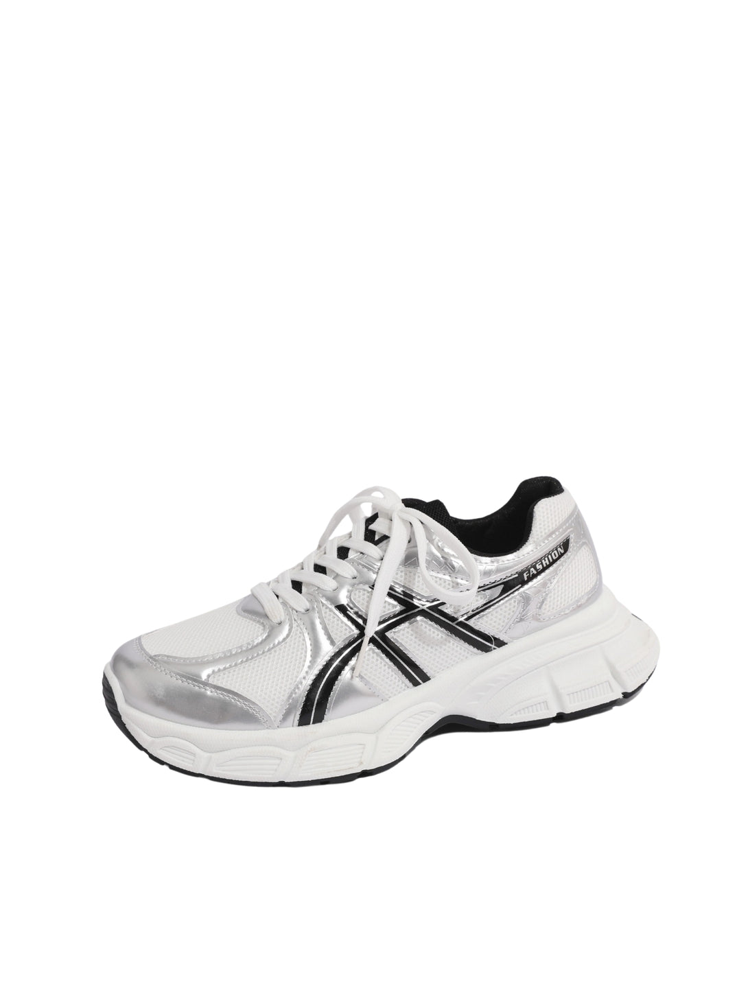 AirStride Pulse Lace-up Sneakers-White/Silver