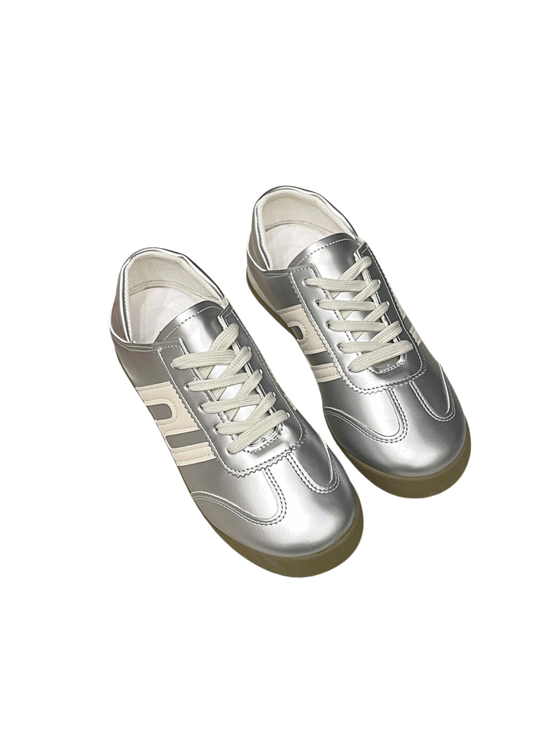 Drizzle Lace-up Sneakers-Silvery