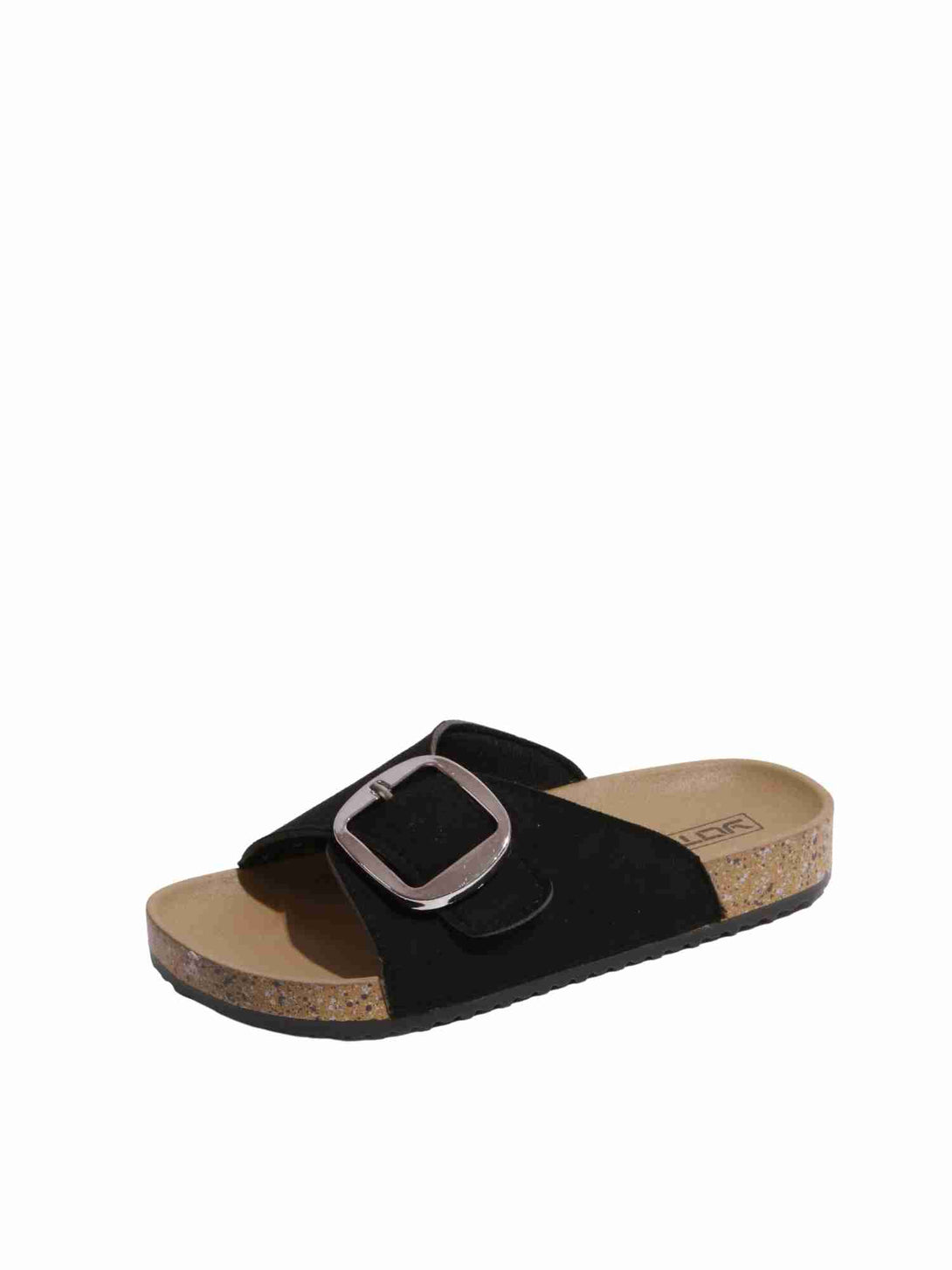 SoftStep Flat Slide Slip On Slipper-Black