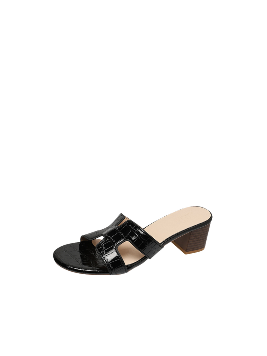 Urban Sleek Block Heel Slip On Sandals- Pink