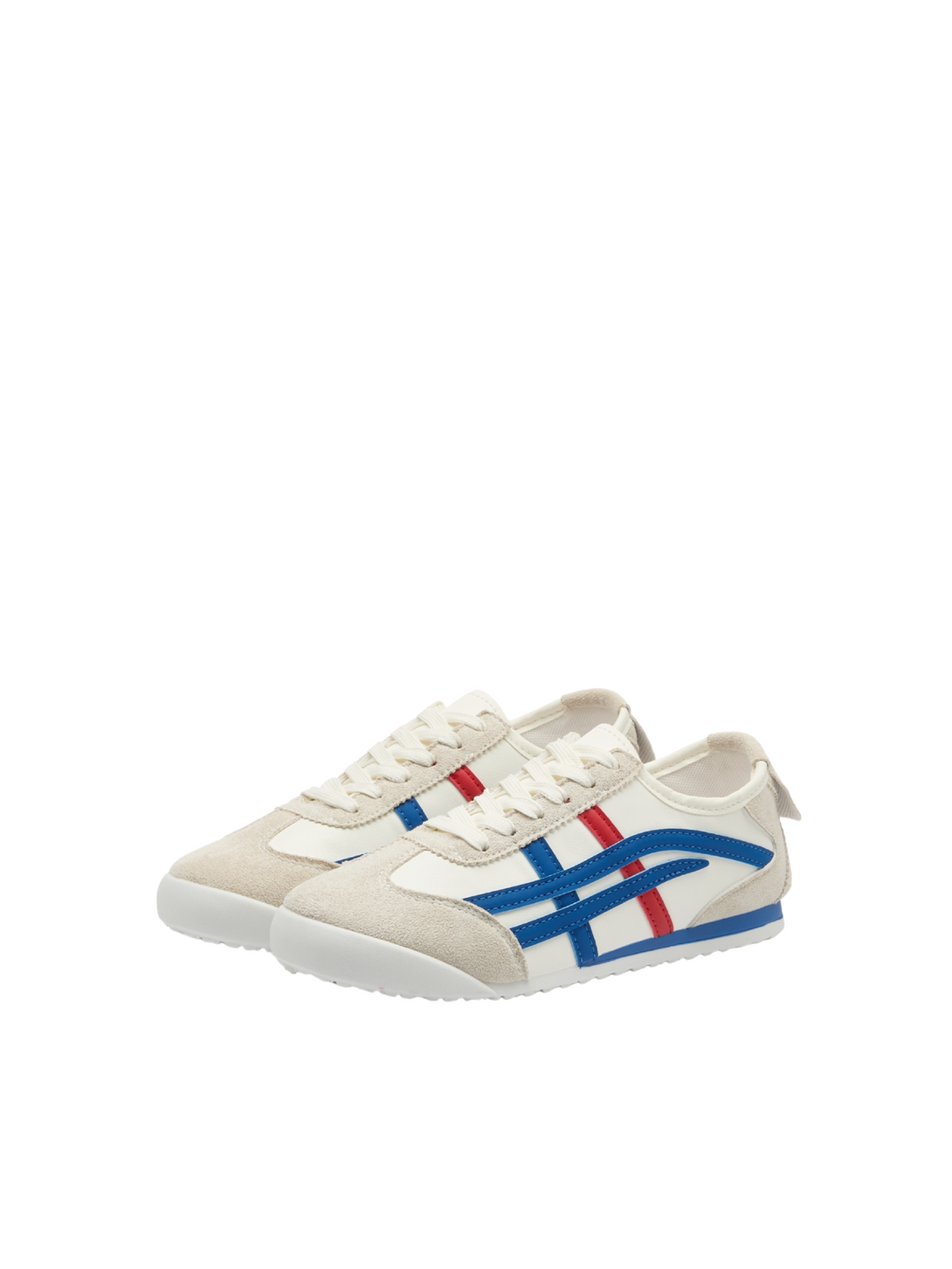 Simple Rise Lace-up Sneakers-Red Blue