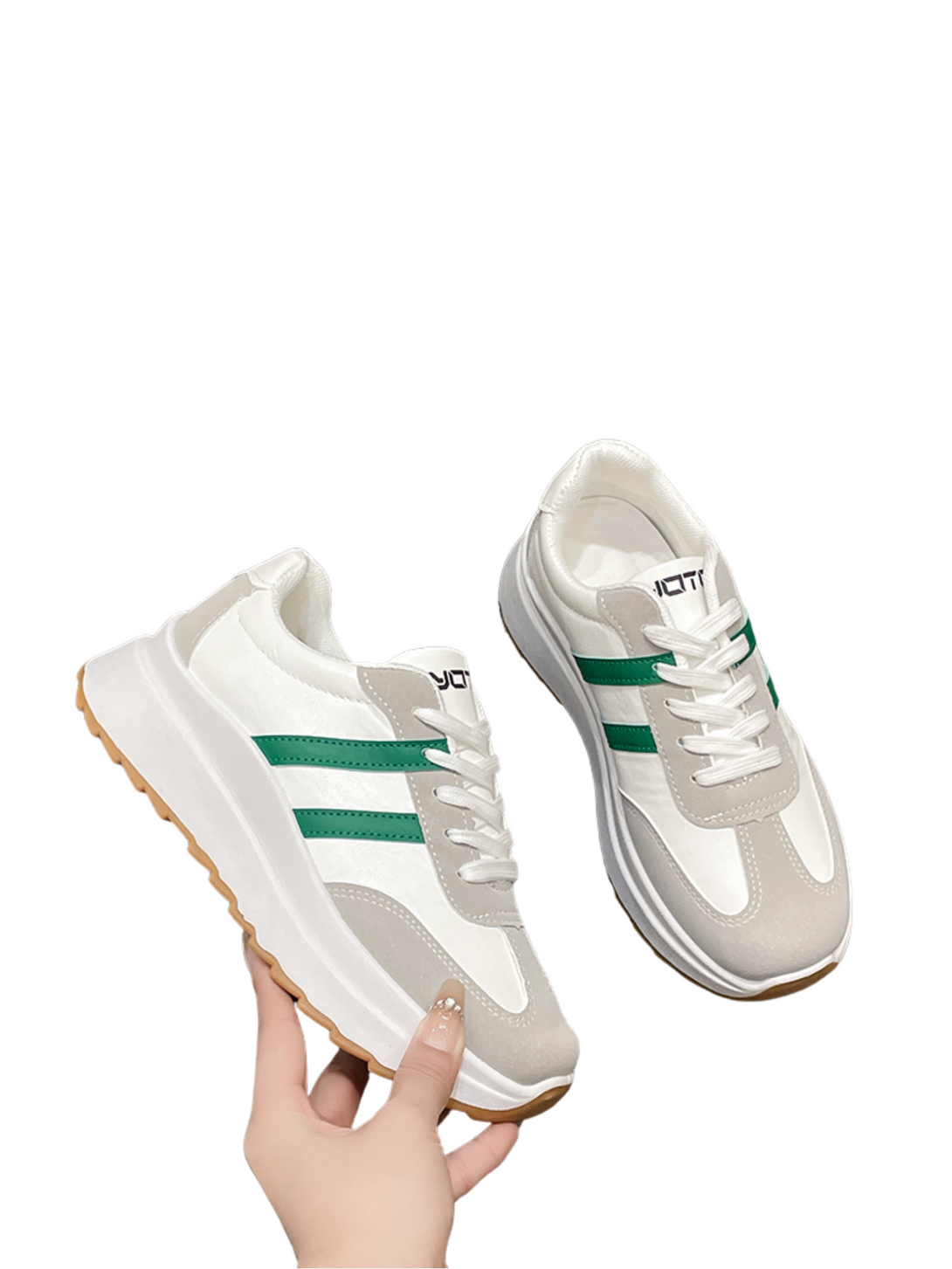 Glide Lace-up Sneakers-Khaki