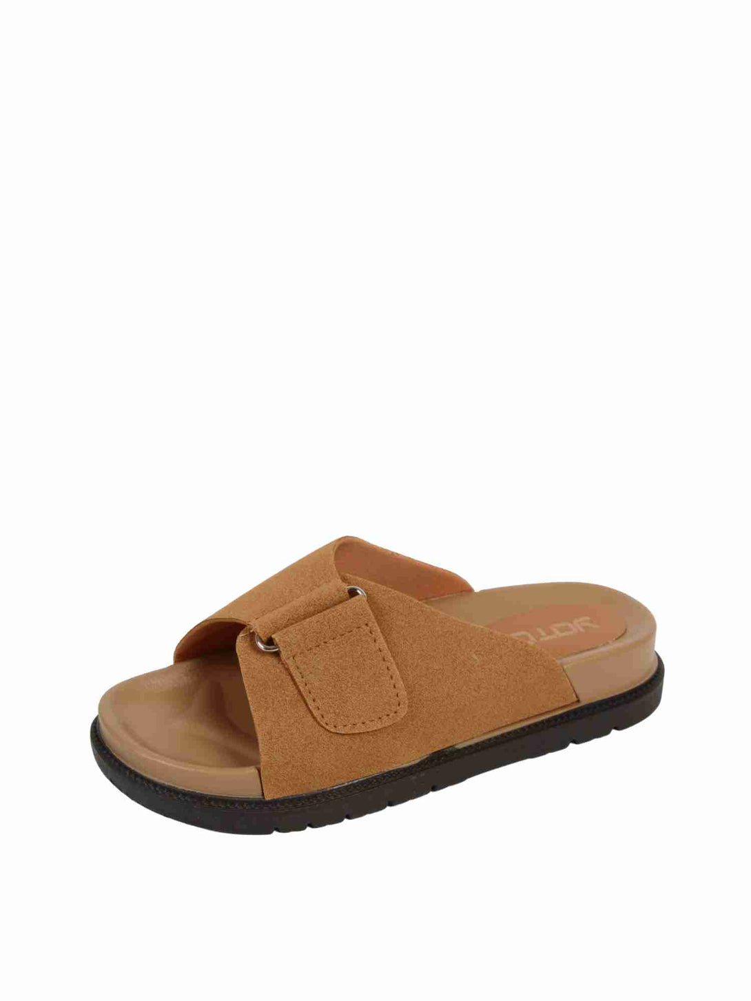 Core Slip Flat Slide Slipper-Beige