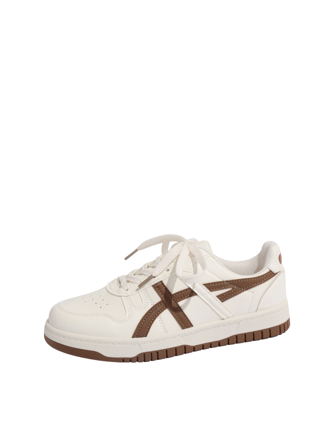 Simple Core Lace-up Sneakers-Brown
