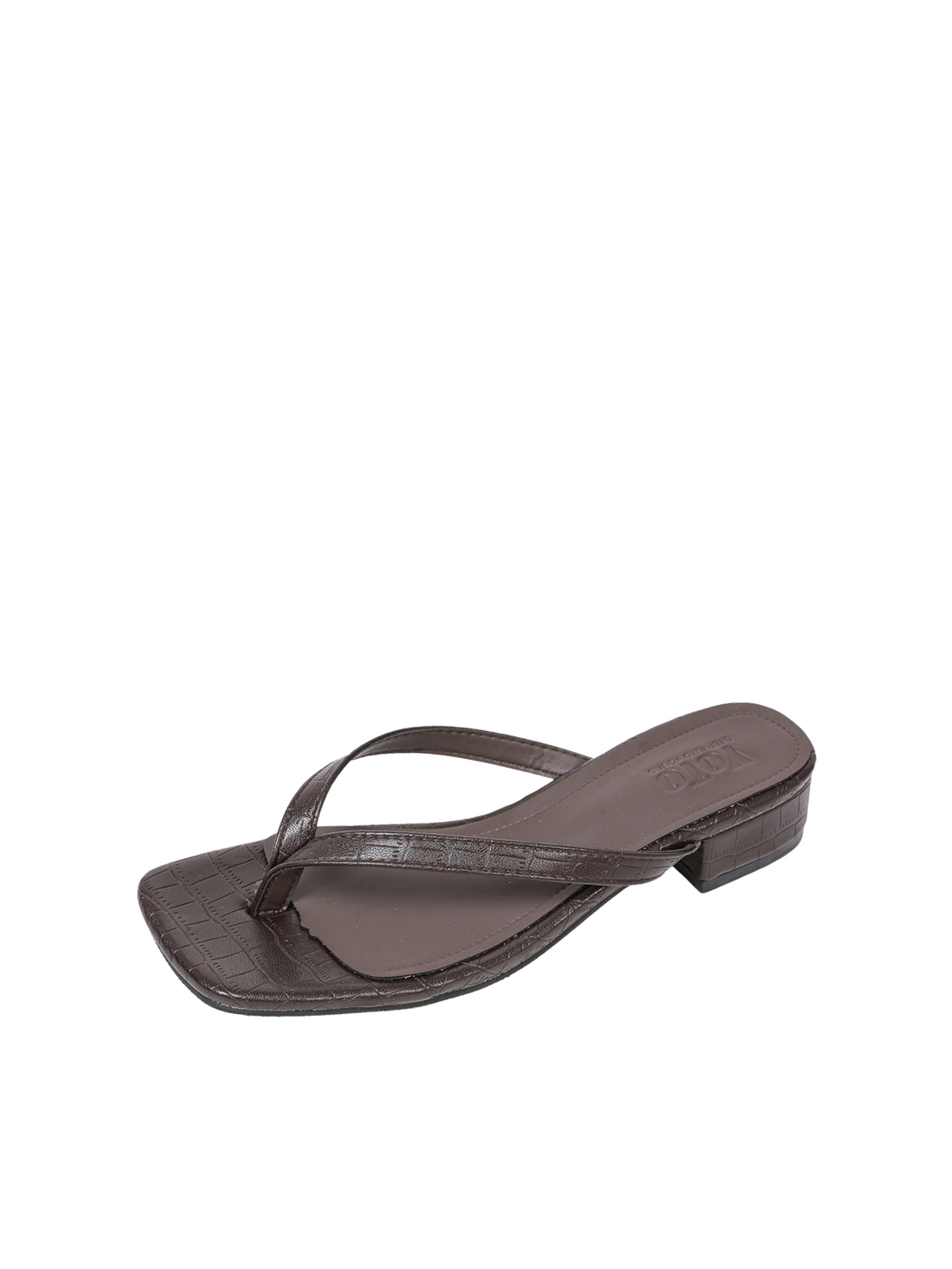 Urban Edge Chic Square-Toe Heeled Sandals-Brown