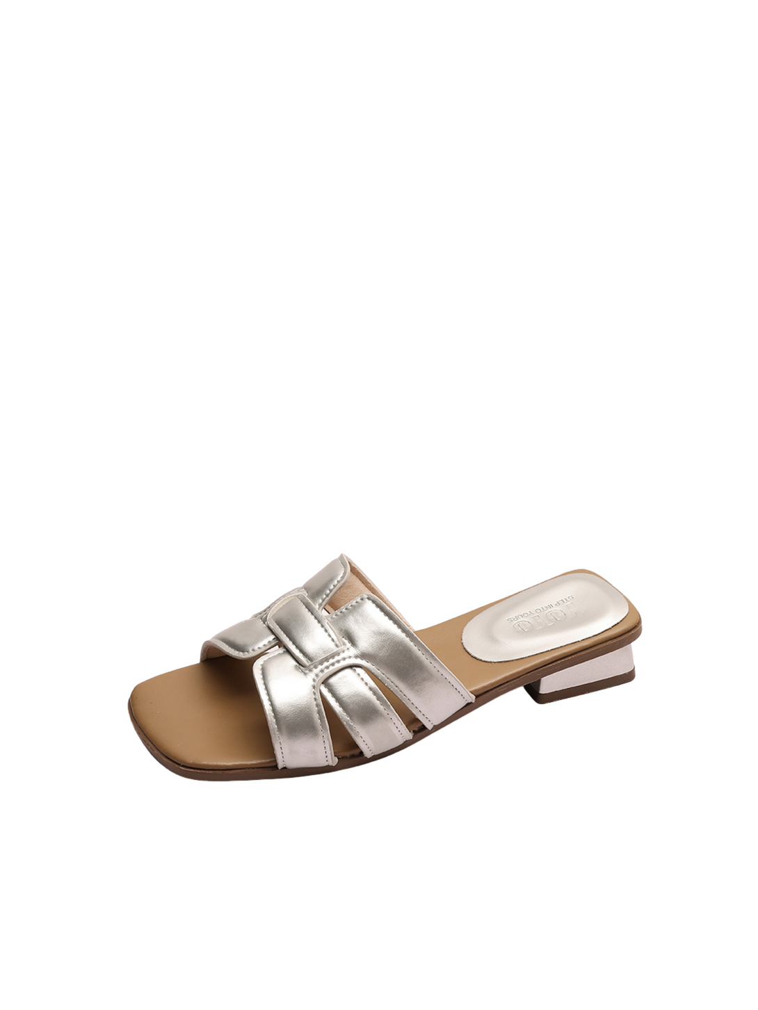 Urban Silhouette Slip On Sandals- Silver