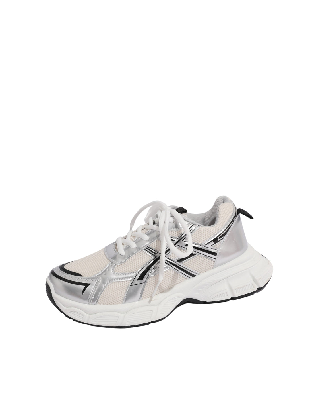 AirStride Pulse Lace-up Sneakers-White/Silver