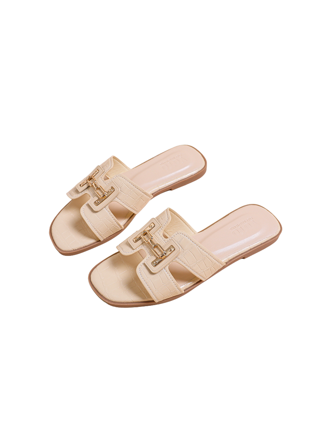 Urban Chic Flat Slides-Cream