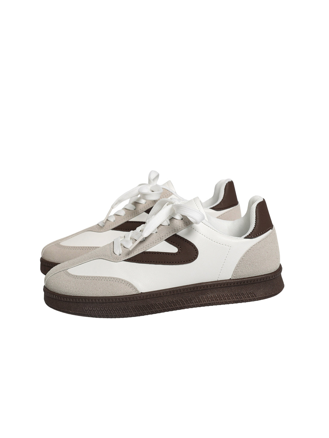 Simple Motion Lace-up Sneakers-Brown