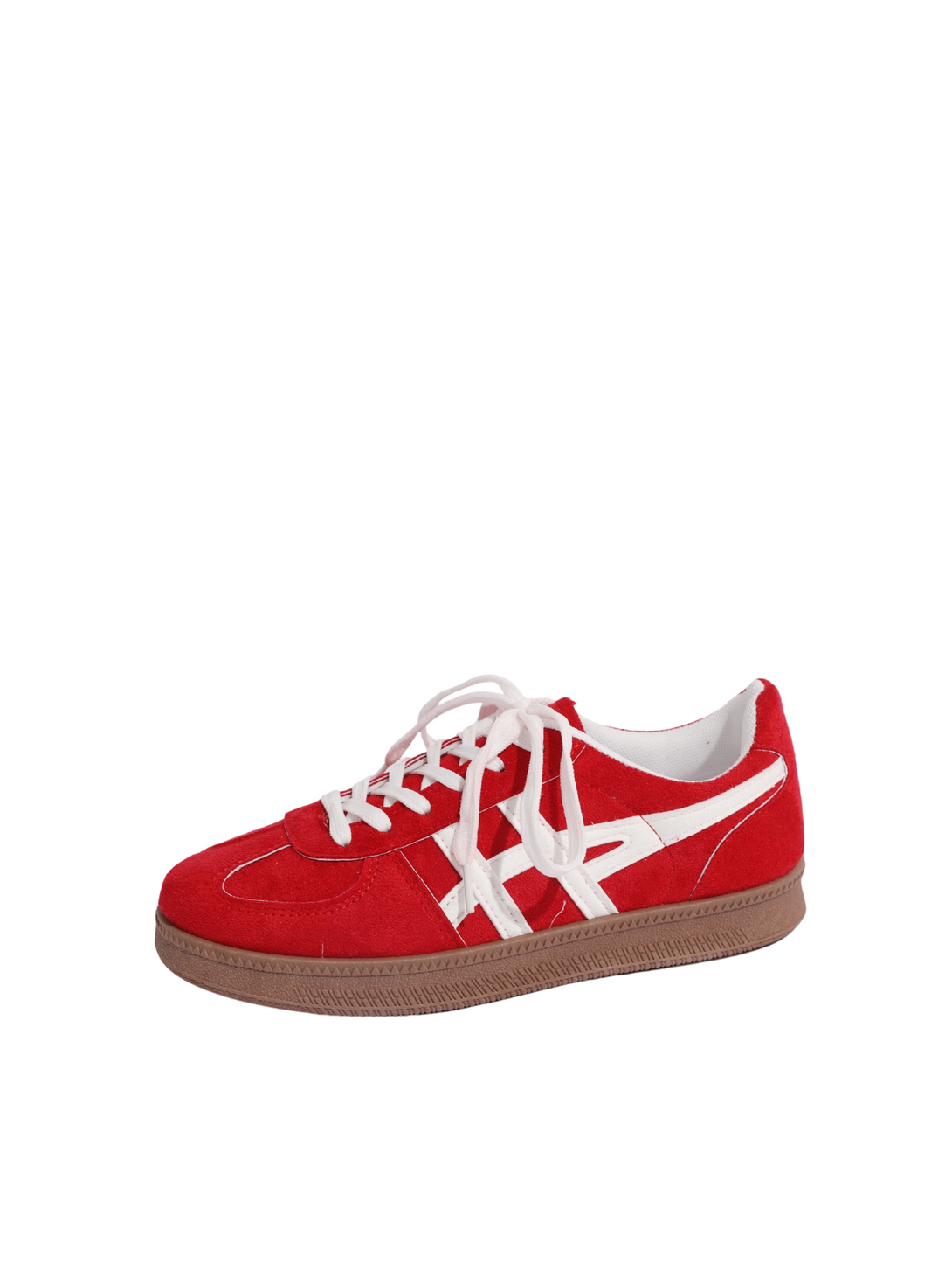 Velouré Aeris Lace-up Sneakers-Red
