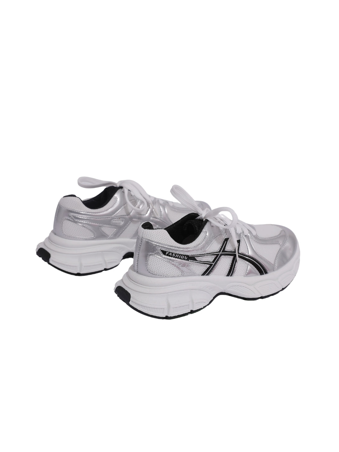 AirStride Pulse Lace-up Sneakers-White/Silver