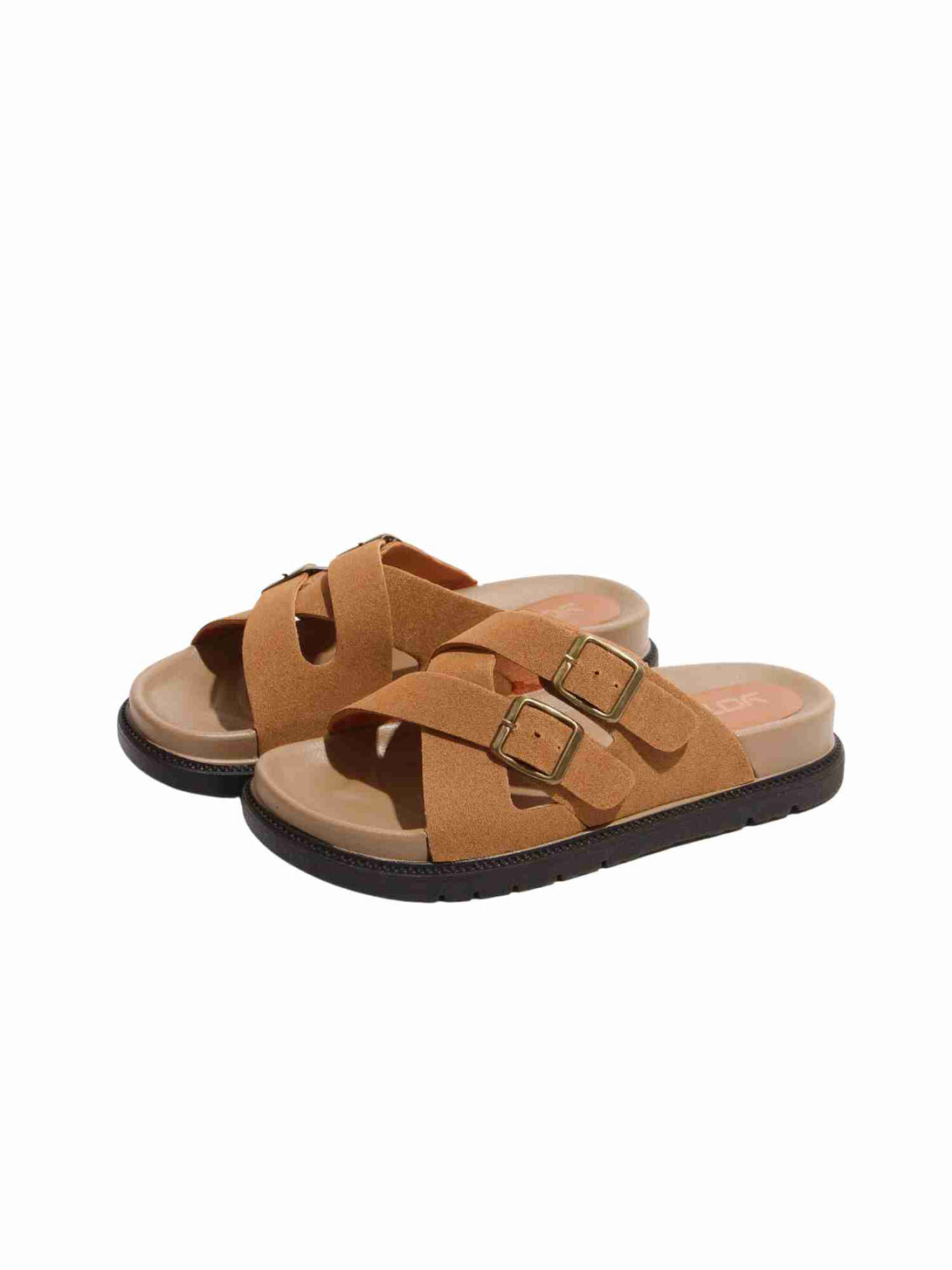 Daily Slide Suede Slip On Slipper-Beige