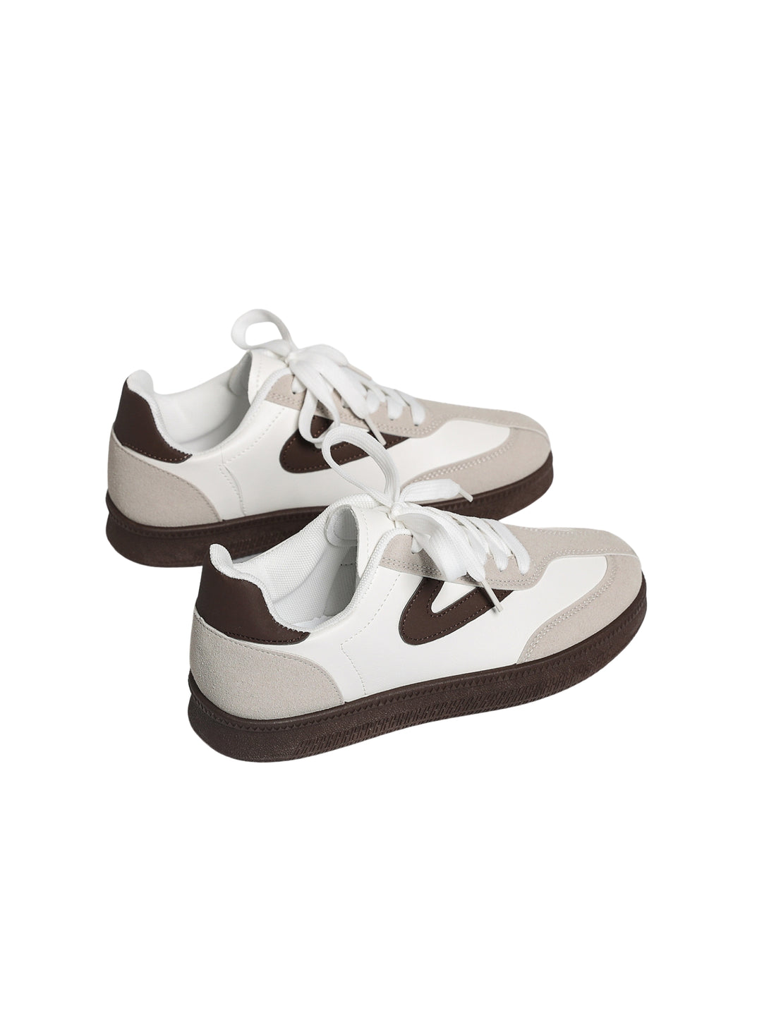 Simple Motion Lace-up Sneakers-Brown
