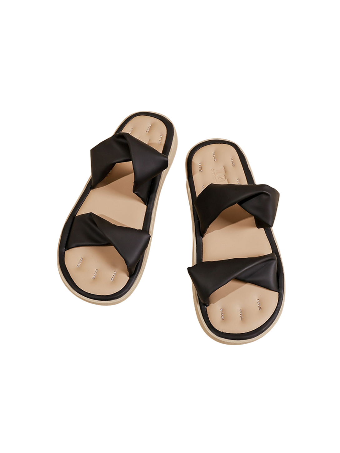 Vita Cloud Padded Slip-On Sandals-Apricot