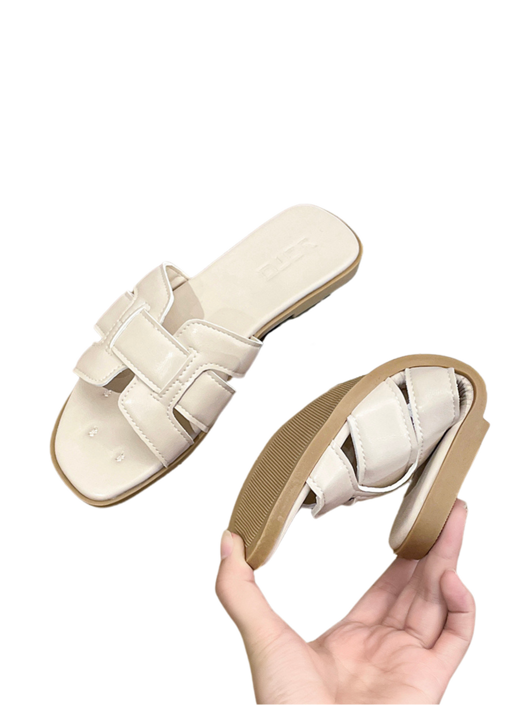Vita Flow Flat Slides-Brown