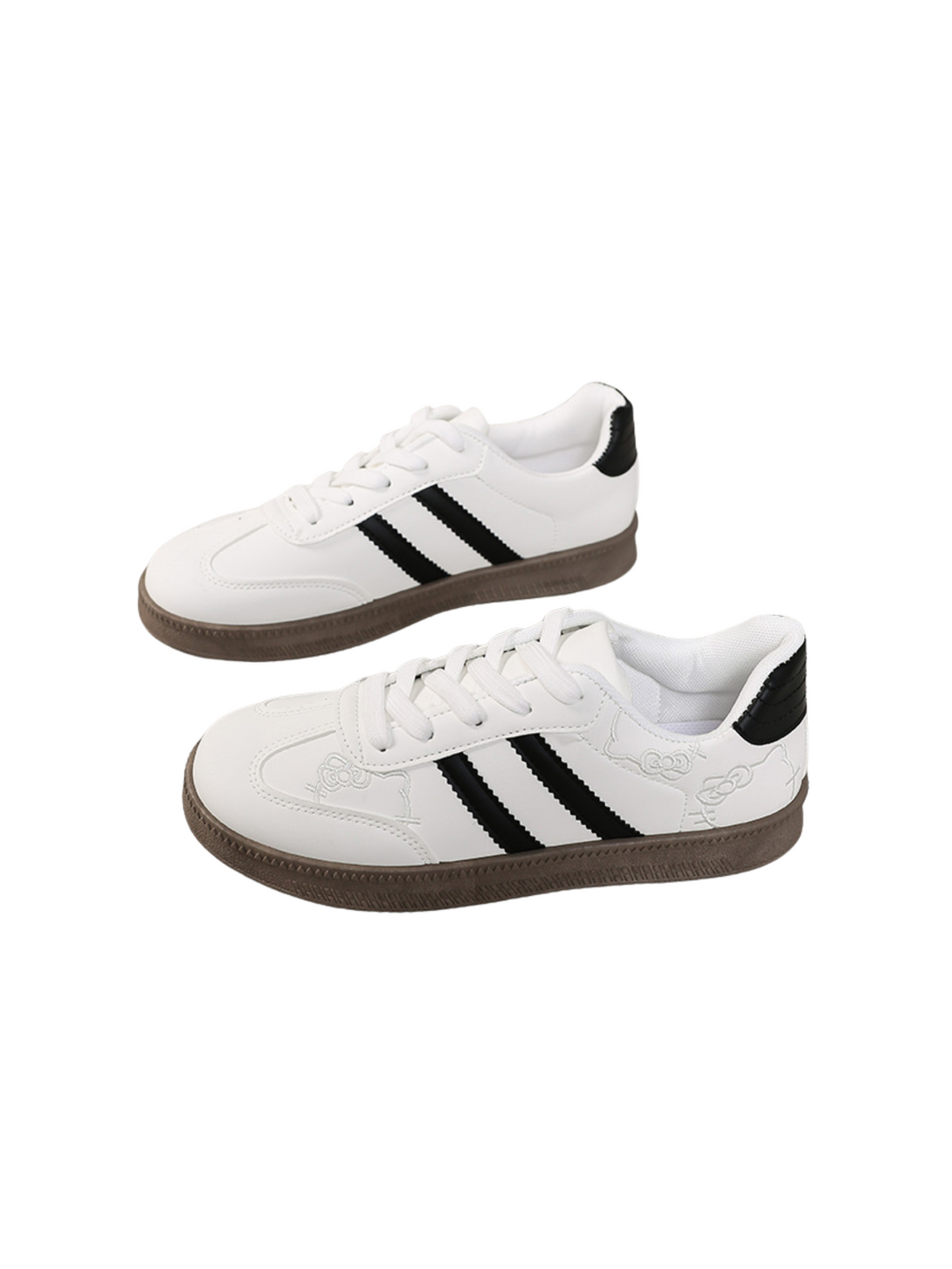 Simple Bloom Lace-Up Sneakers- Pink