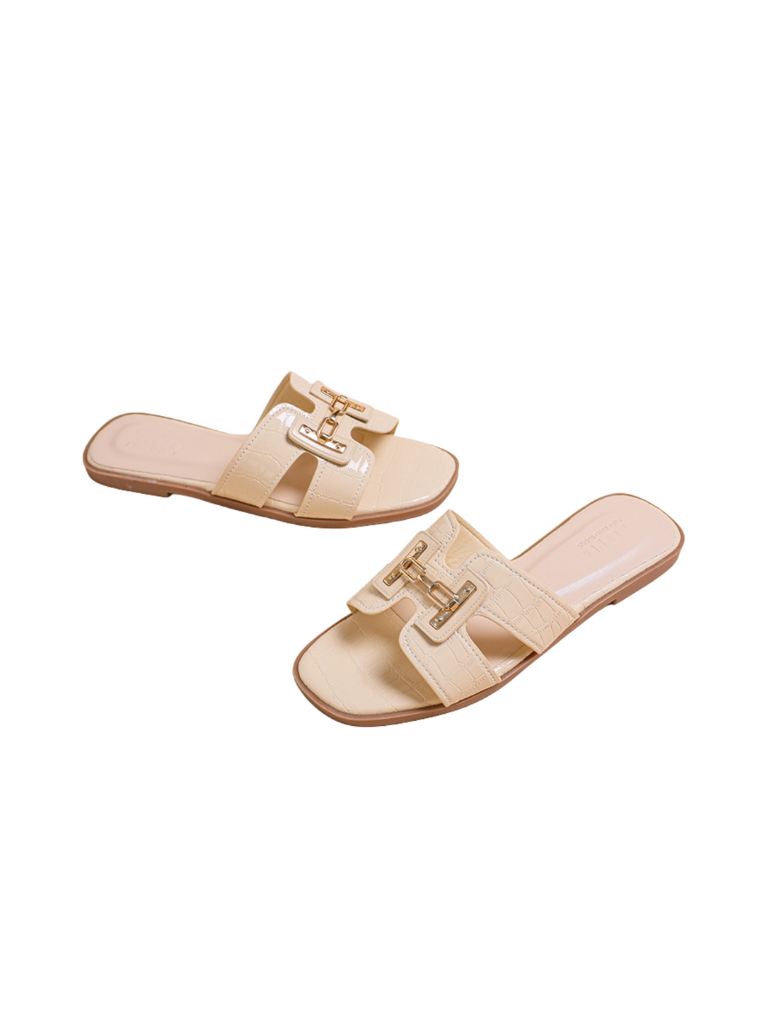 Urban Chic Flat Slides-Cream