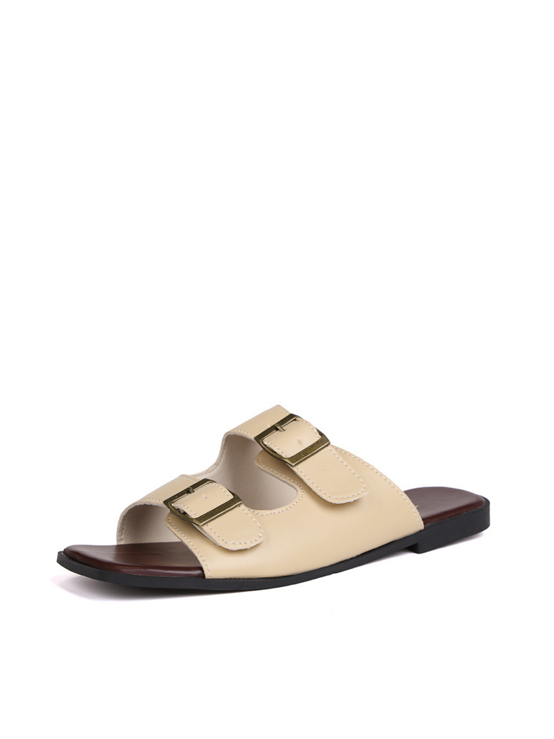 Vita Bloom Flat Slides-Black