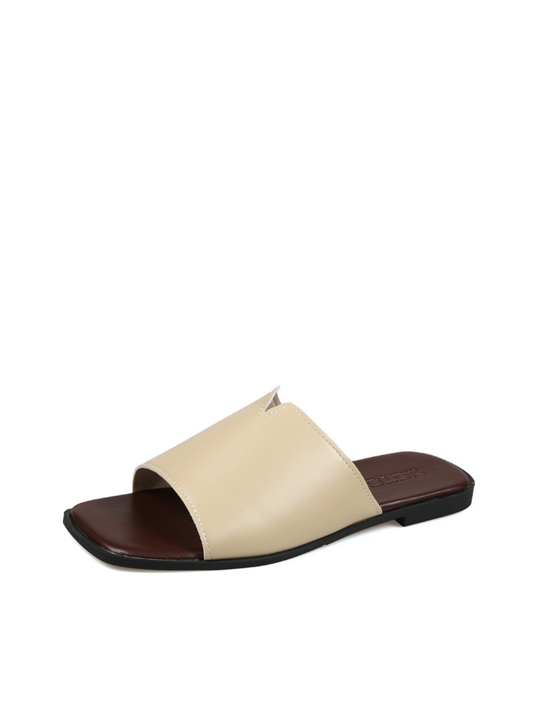 Vita Ease Covered Flat Slides-Biege