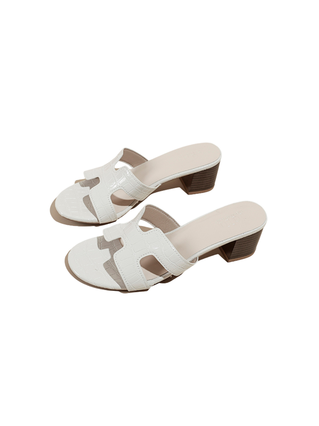 Urban Sleek Block Heel Slip On Sandals- Pink