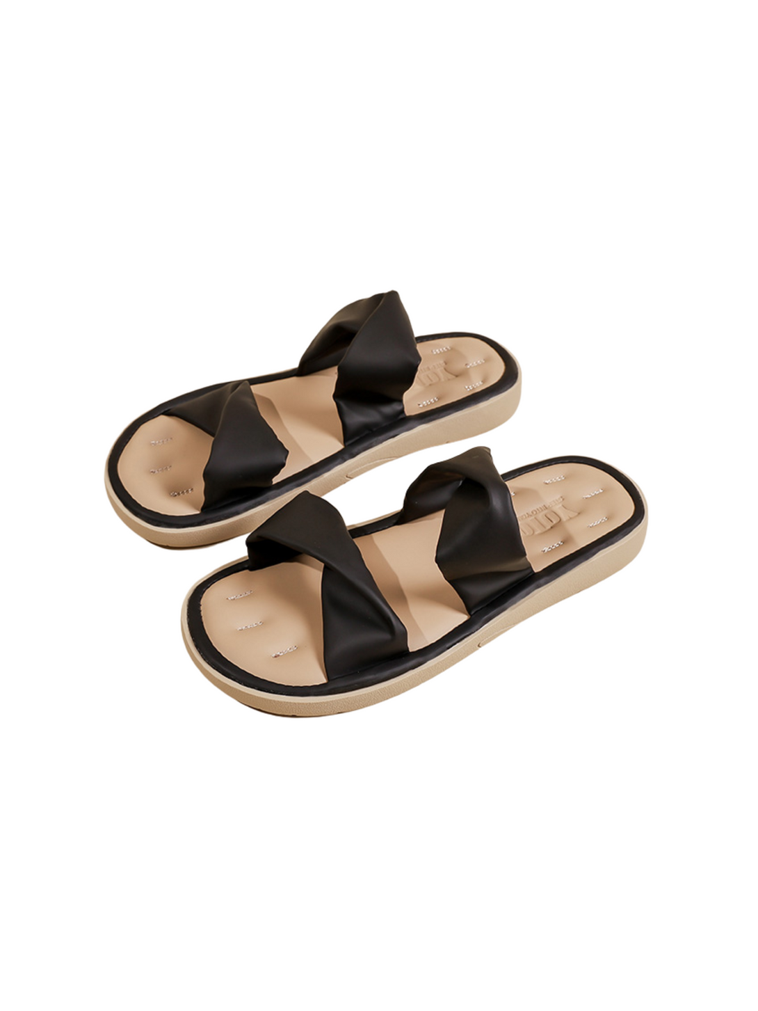 Vita Cloud Padded Slip-On Sandals-Apricot