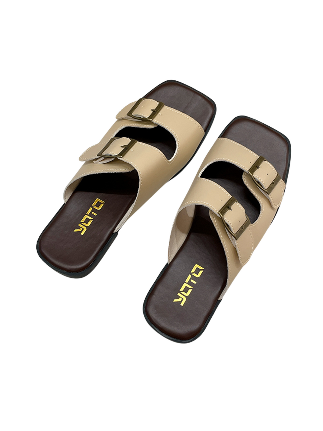 Vita Bloom Flat Slides-Khaki