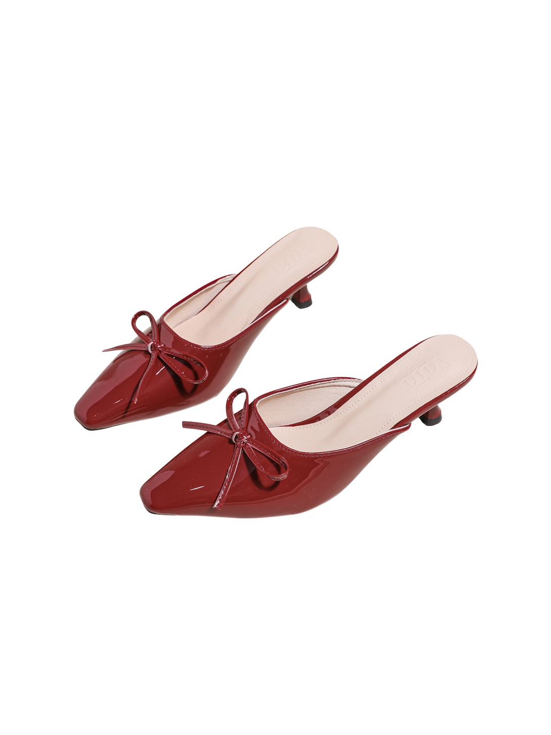 Allure Bow Design Pointed Mules-Black