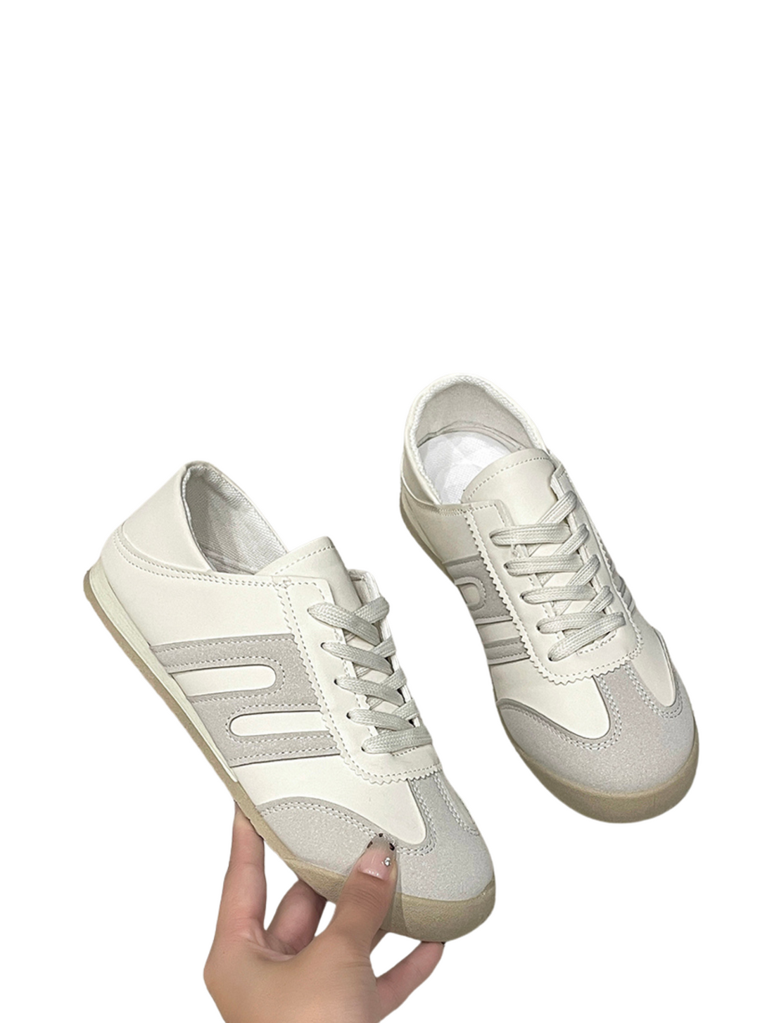 Drizzle Lace-up Sneakers-Silvery