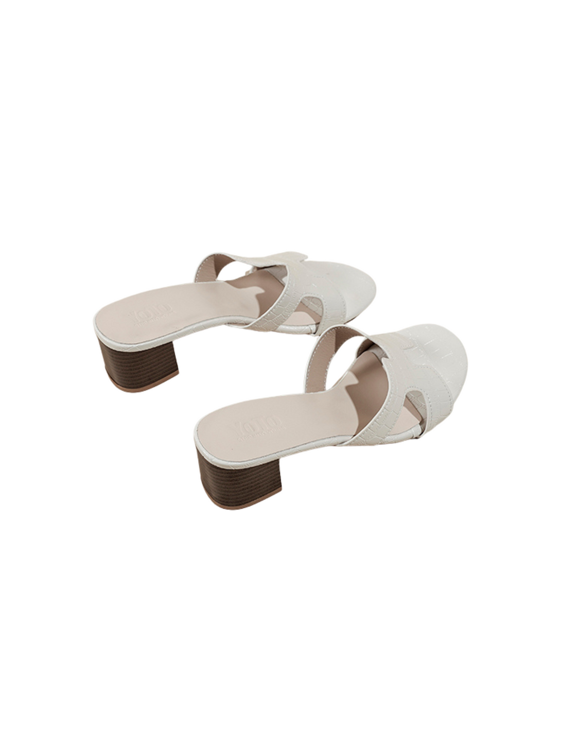 Urban Sleek Block Heel Slip On Sandals- Pink