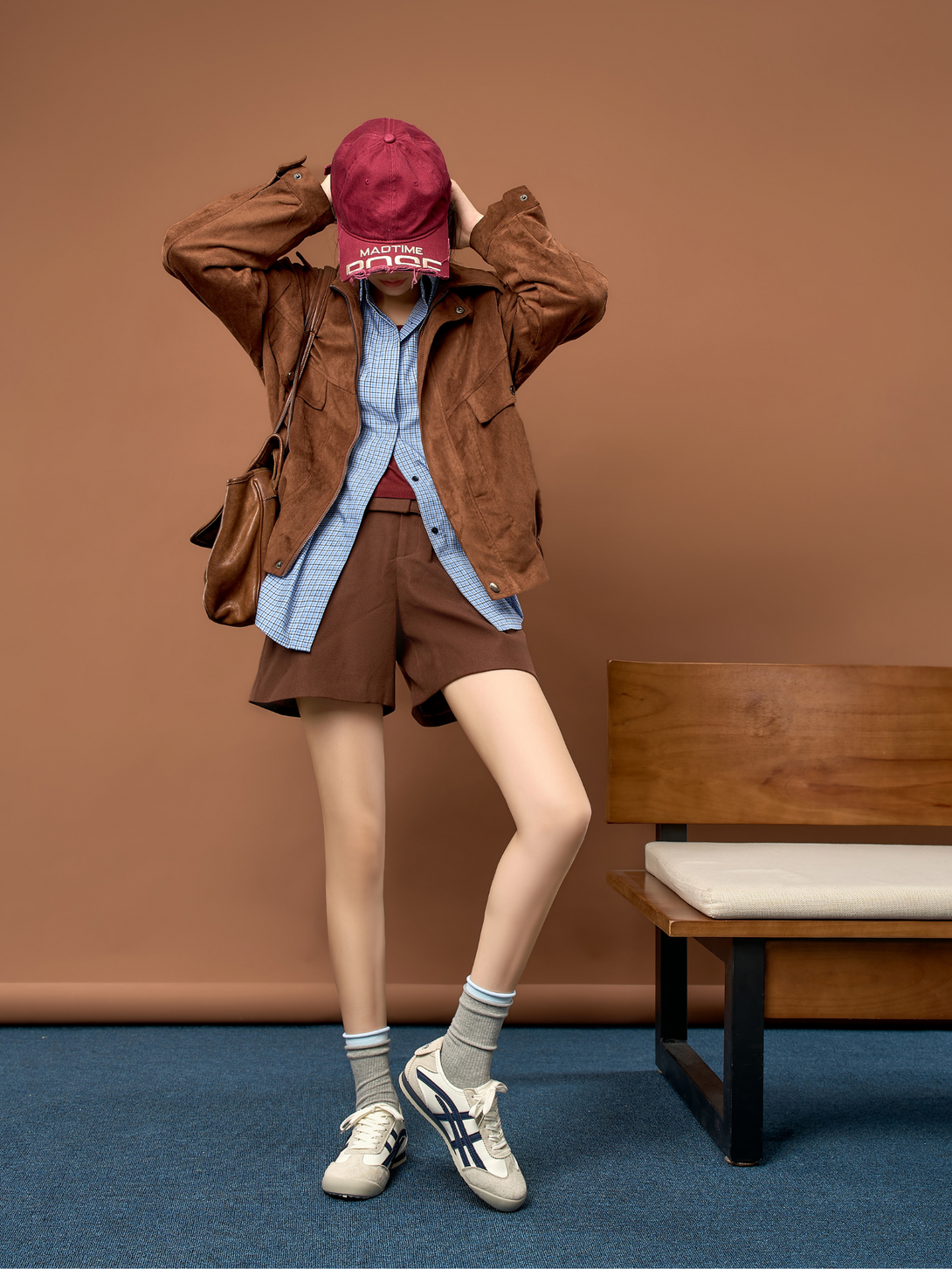 Simple Rise Lace-up Sneakers-Red Blue
