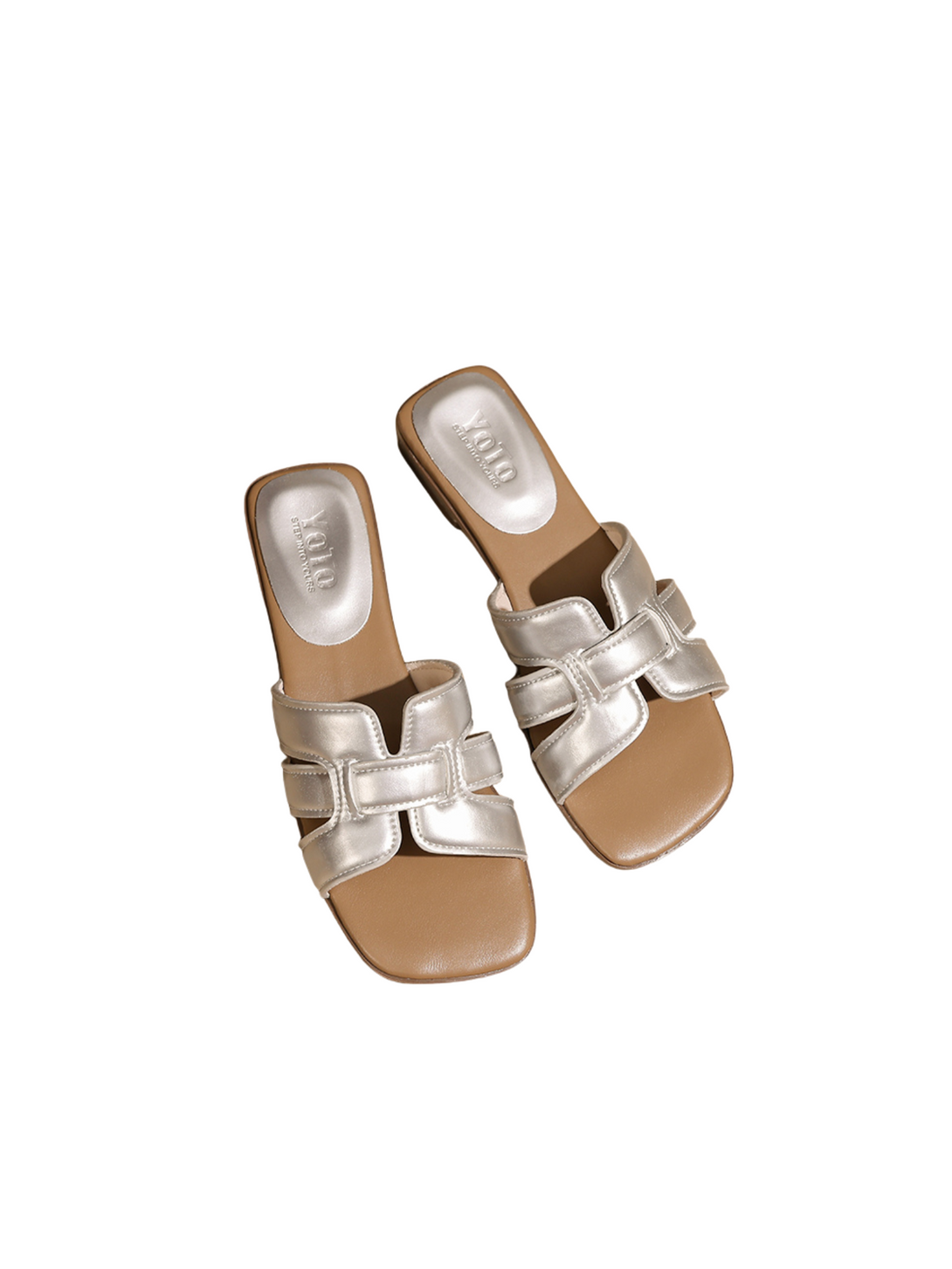 Urban Silhouette Slip On Sandals- Silver